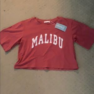 Malibu pink cropped tee